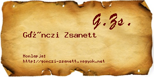 Gönczi Zsanett névjegykártya